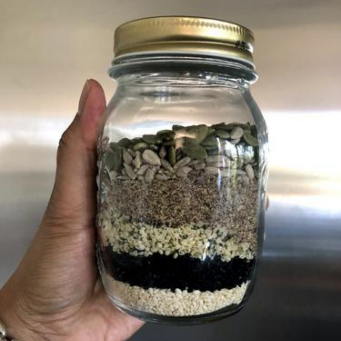 Essential fatty acids nutritious healthy seed mix, chia, hemp, sesame, sunflower, pumpkin healthy vegan fats